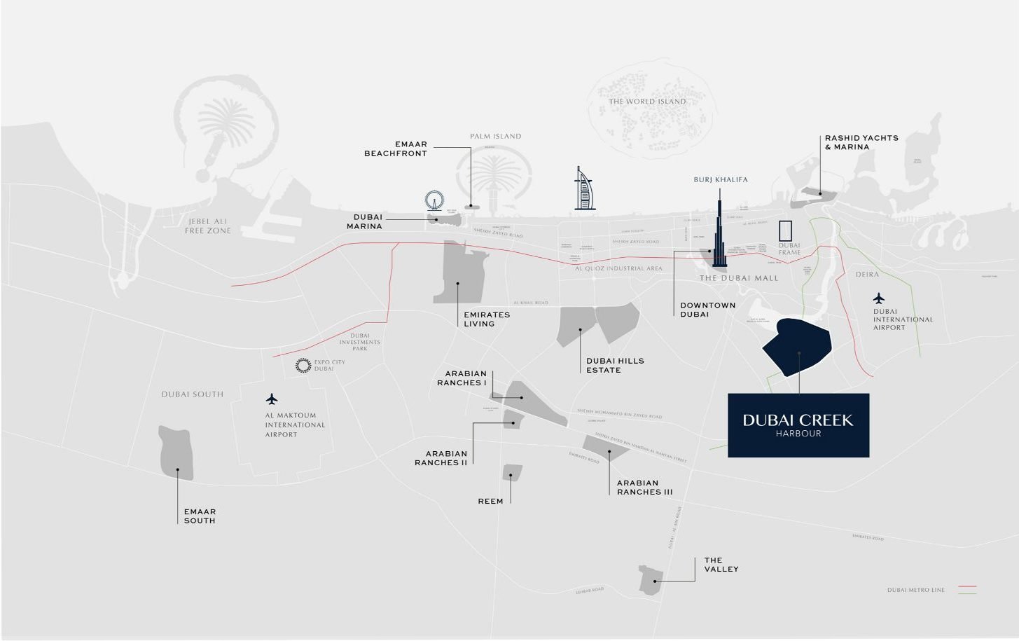 community dubai creek harbour location